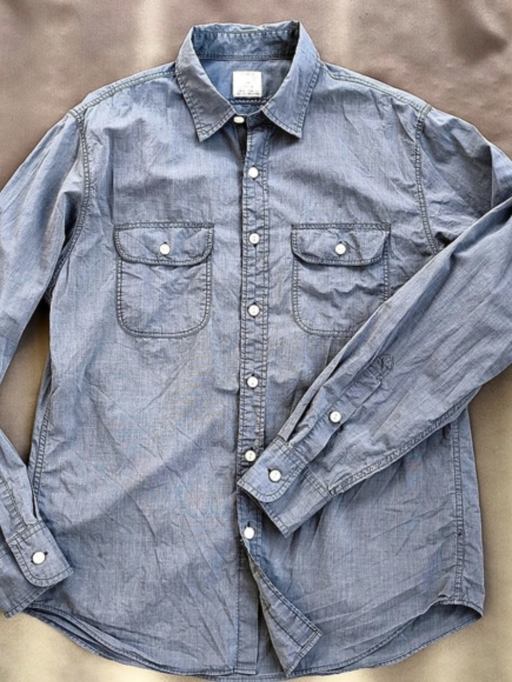 J.Crew Lightweight Workshirt in Chambray Men's Cotton Button Down Blue Medium